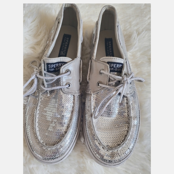 Silver Sequins Sperrys - Picture 2 of 6